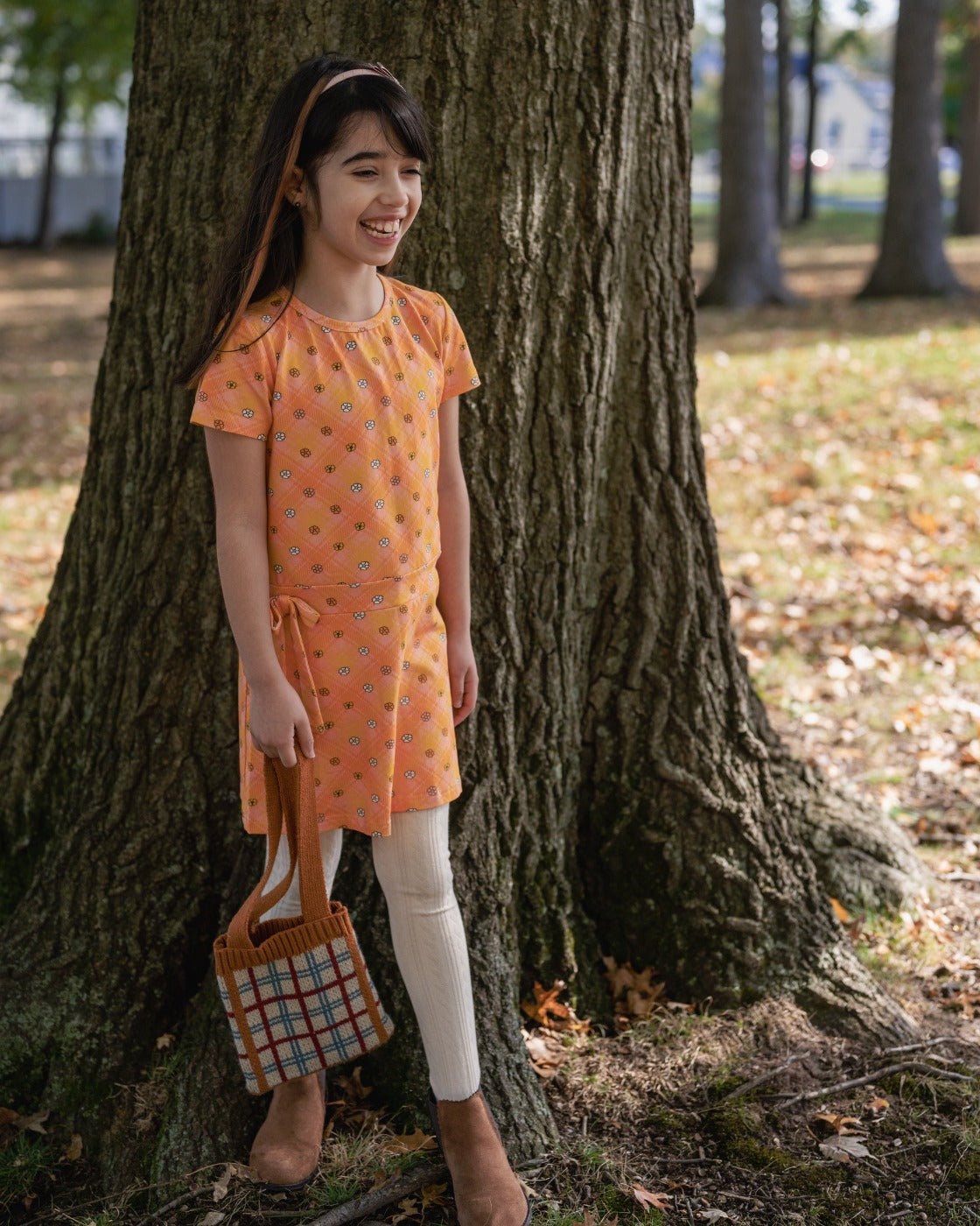 Flower Power Plaid Mod Dress for Baby and Toddler Girls