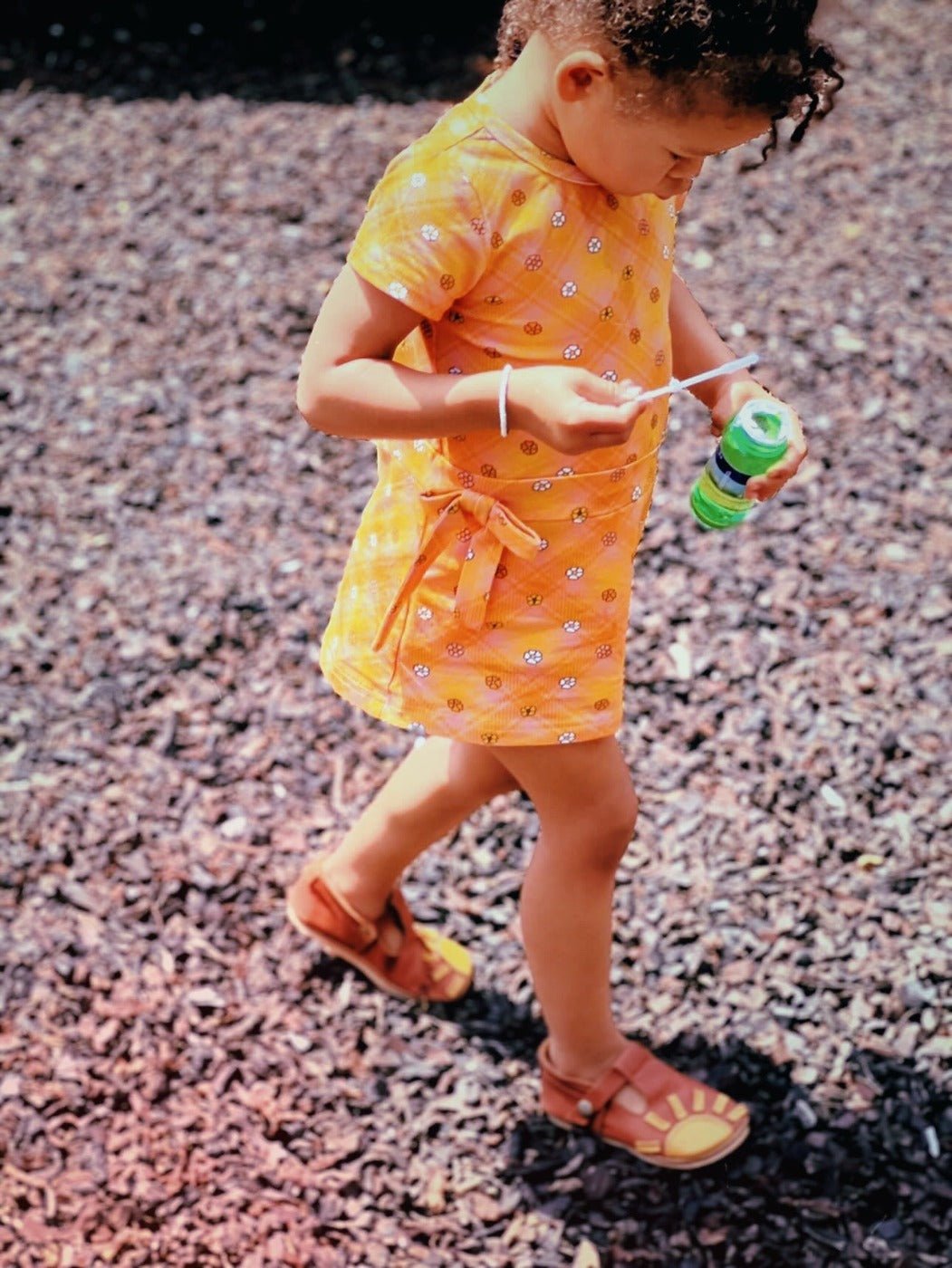 Flower Power Plaid Mod Dress for Baby and Toddler Girls