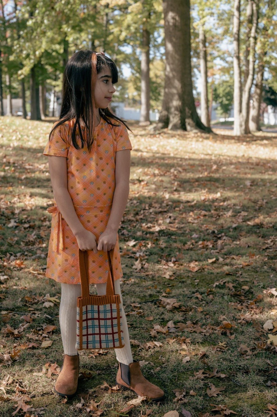 Flower Power Plaid Mod Dress for Baby and Toddler Girls