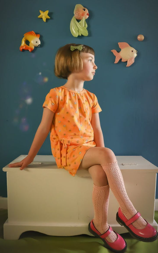 Flower Power Plaid Mod Dress for Baby and Toddler Girls