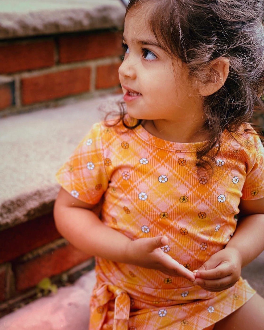 Flower Power Plaid Mod Dress for Baby and Toddler Girls