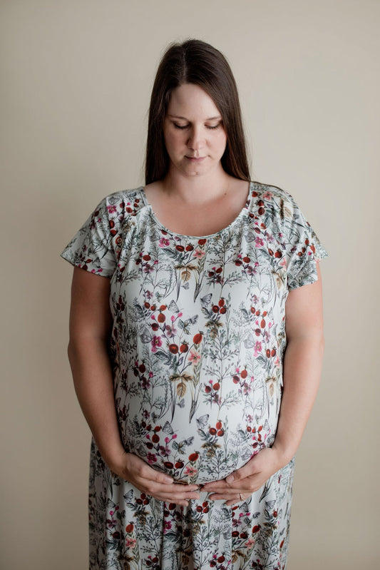 Floral Mommy Labor and Delivery Nursing Hospital Gown