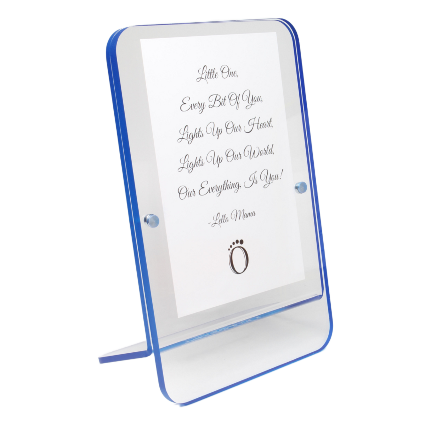 LELLOBABY™ - Acrylic Picture Frame Blue Border (For 4" x 6" Vertical Photos)