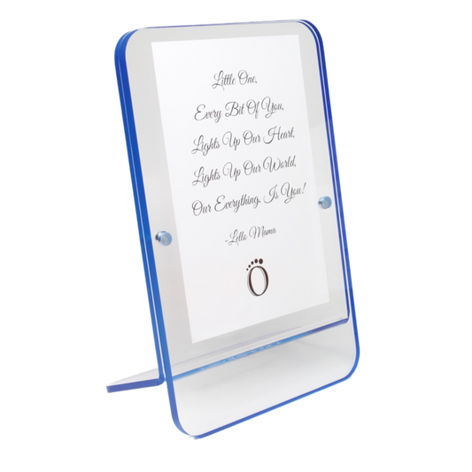 LELLOBABY™ - Acrylic Picture Frame Blue Border (For 4" x 6" Vertical Photos)