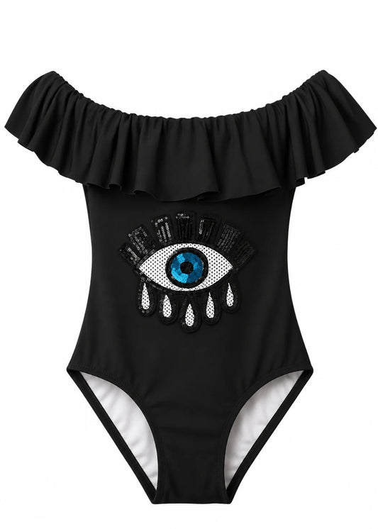 Black Sequin Eye Swimsuit