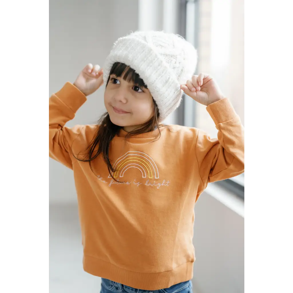 The Future is Bright Embroidered Baby Pullover