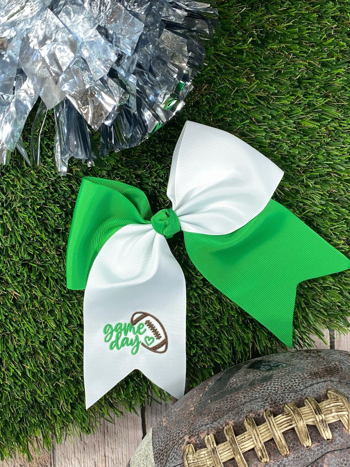 Game Day Embroidered Cheer Bows