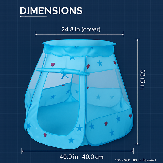 Kids Pop Up Play Tent - Princess Castle, Indoor/Outdoor