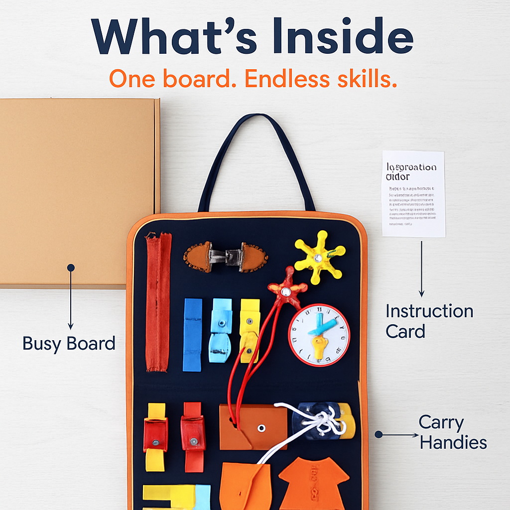 Kids Busy Board: Sensory Montessori Toy for 1-6