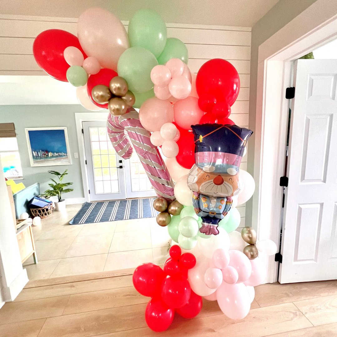 Pink and White Candy Cane Balloon