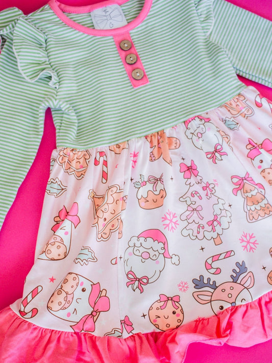 Gingerbread Heaven Girls Twirl Dress