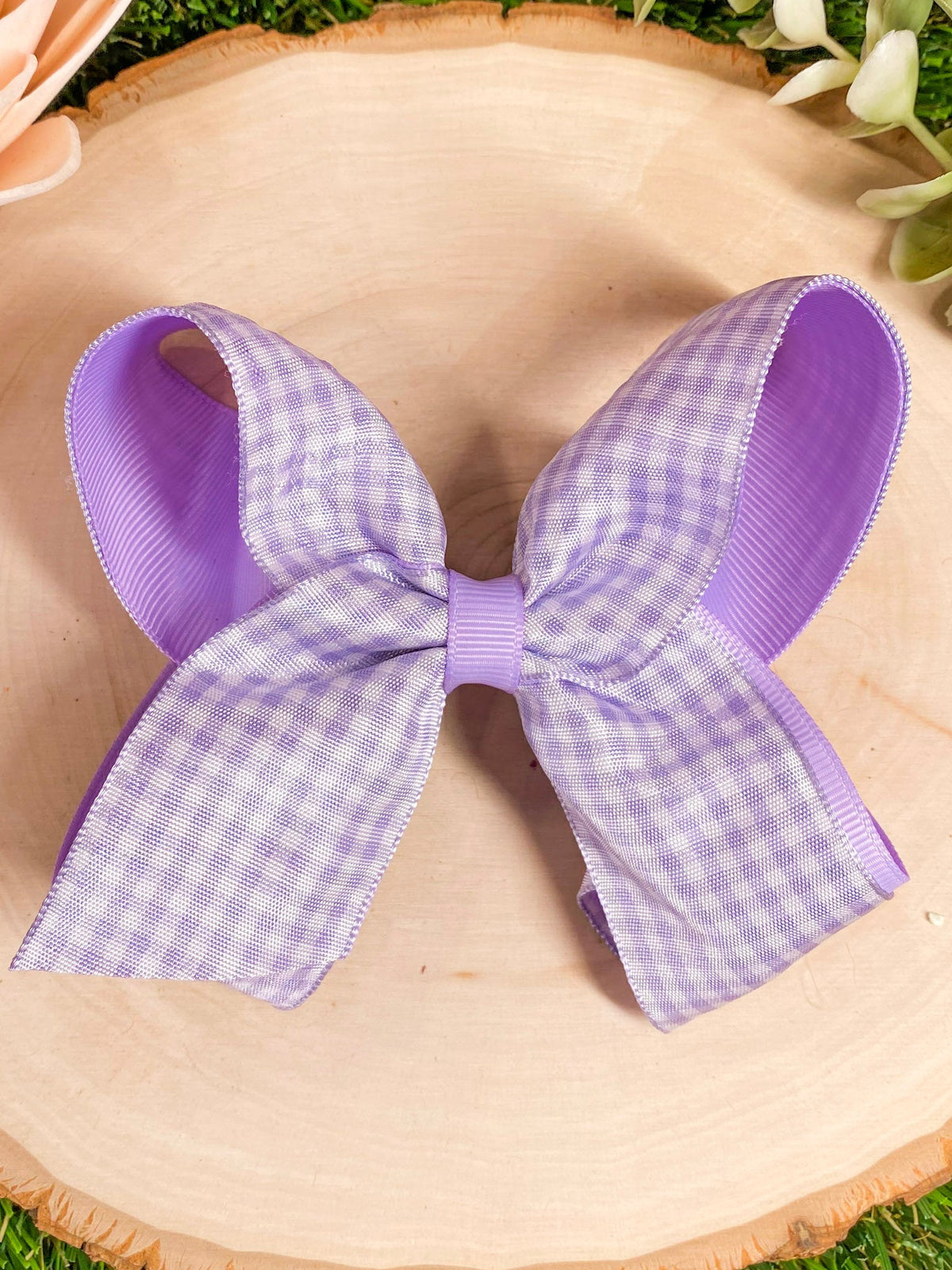 Gingham Classic Boutique Hair Bow | Clip or Headband