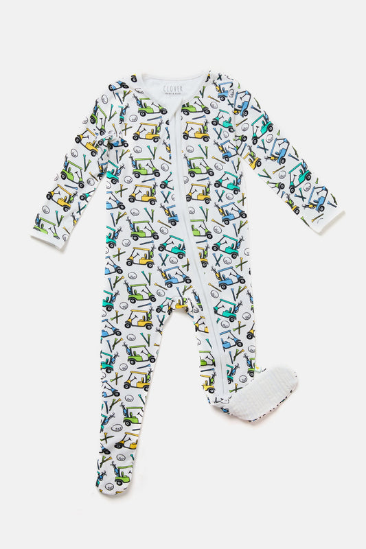 Soft & Stretchy Zipper Footie - Golf