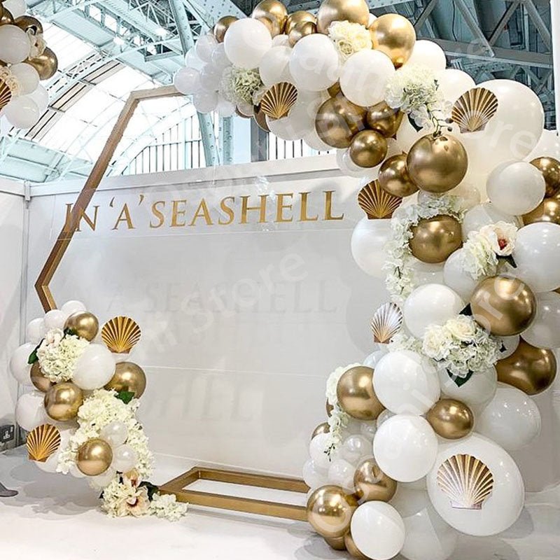 Elegant Gold & White Balloon Garland Kit