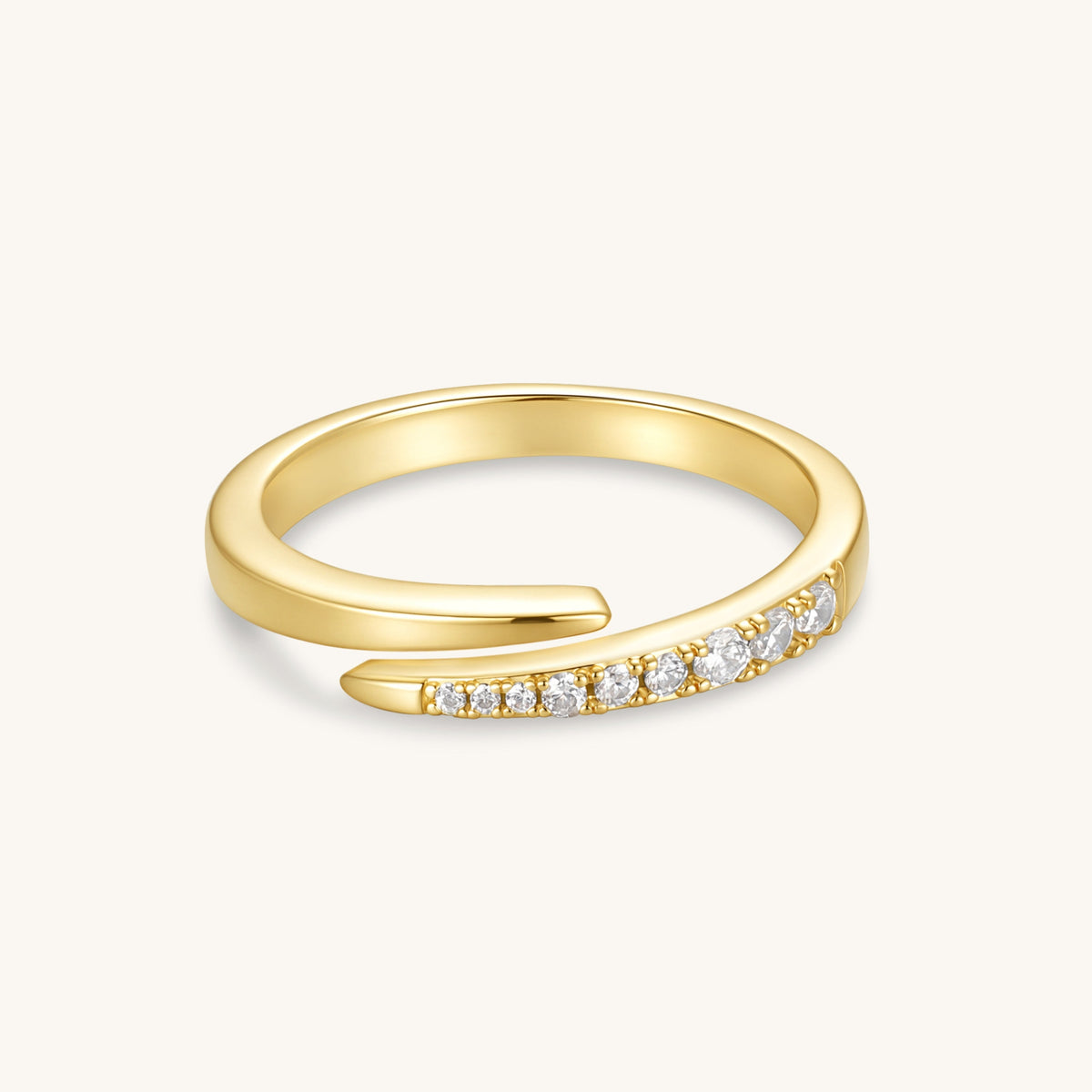Gold Filled Pave Spiral Ring