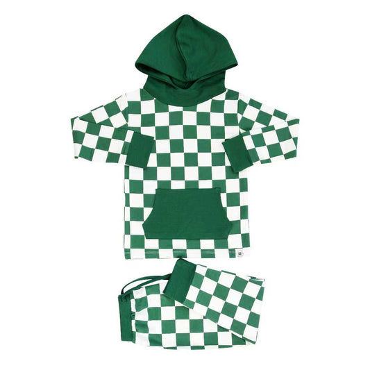 Greatest Green Checker Hooded Jogger Set