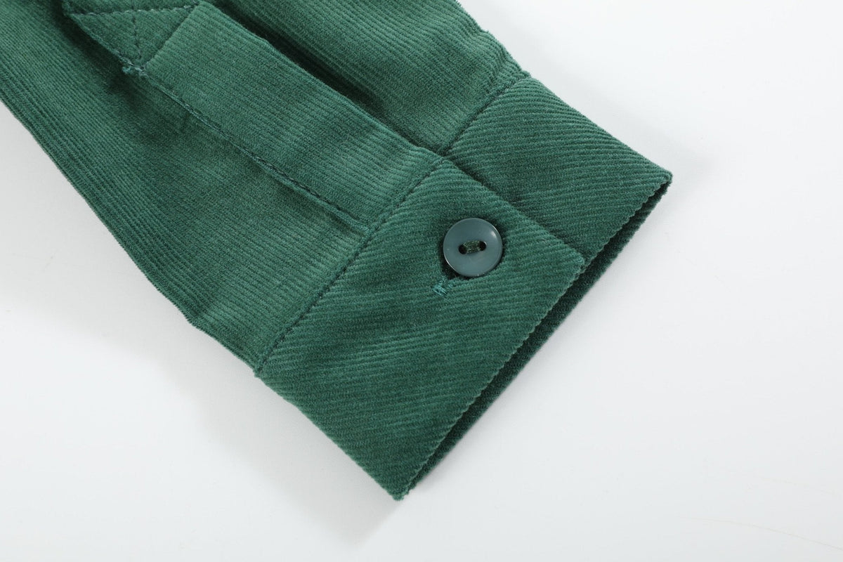 Green Corduroy Santa Dress Shirt