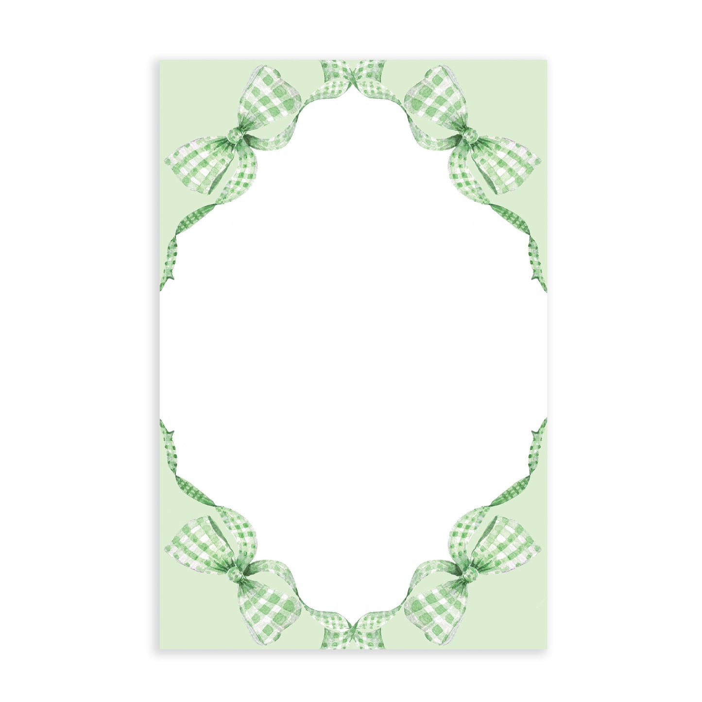 Green Gingham Bow Notepad