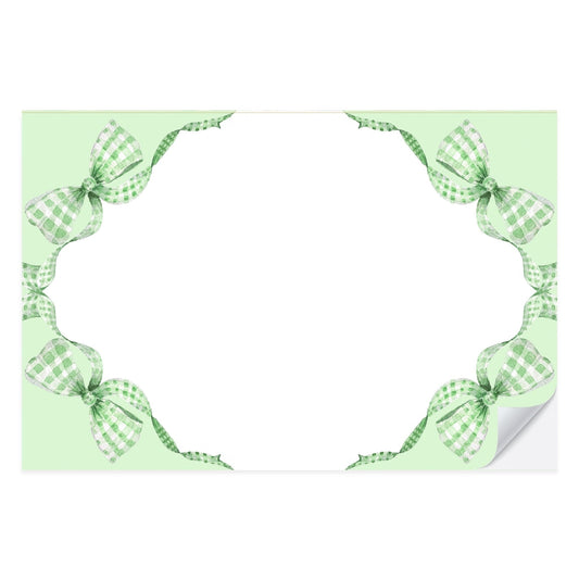 Green Gingham Bow Placemat Pad