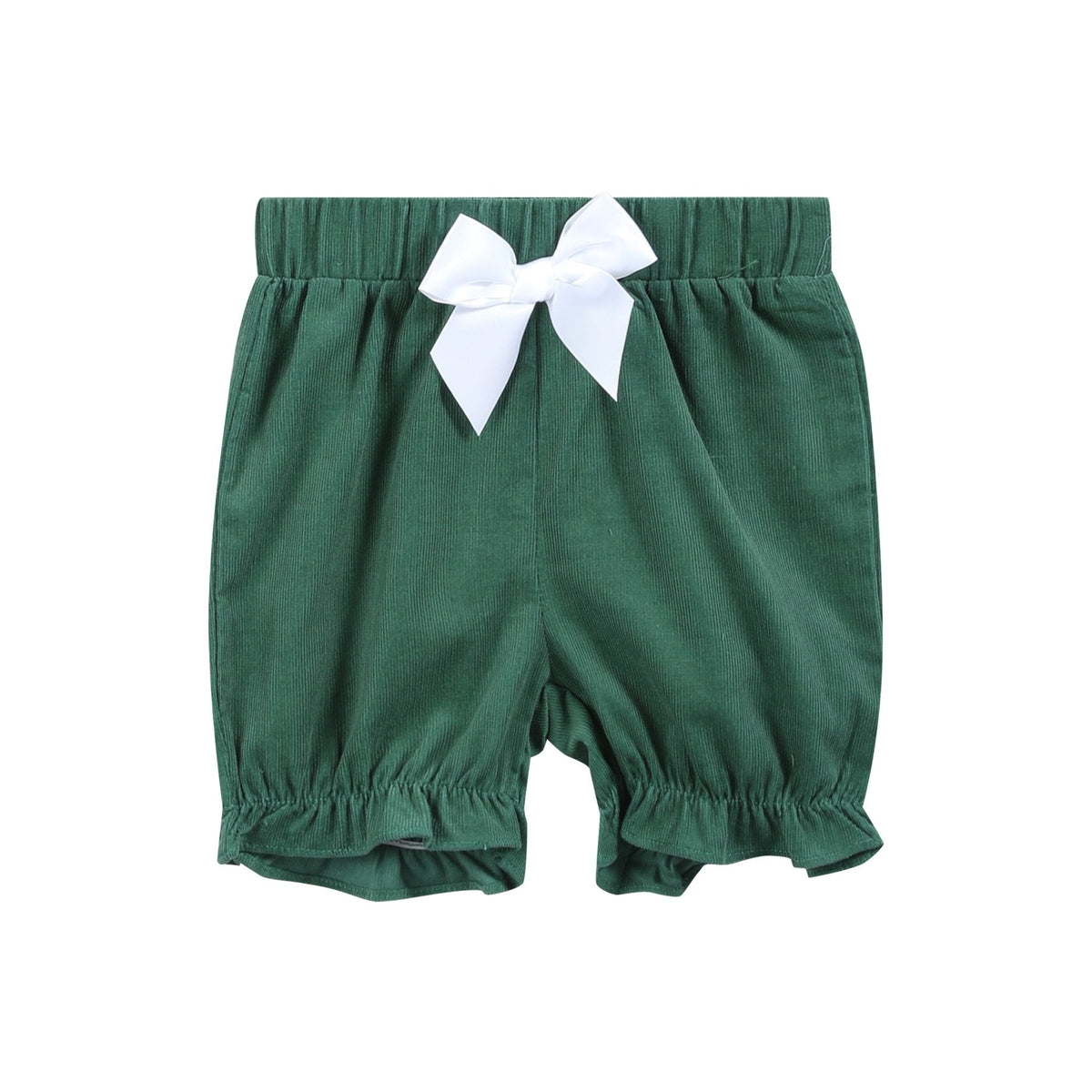 Green Corduroy Santa Smocked Dress and Bloomers