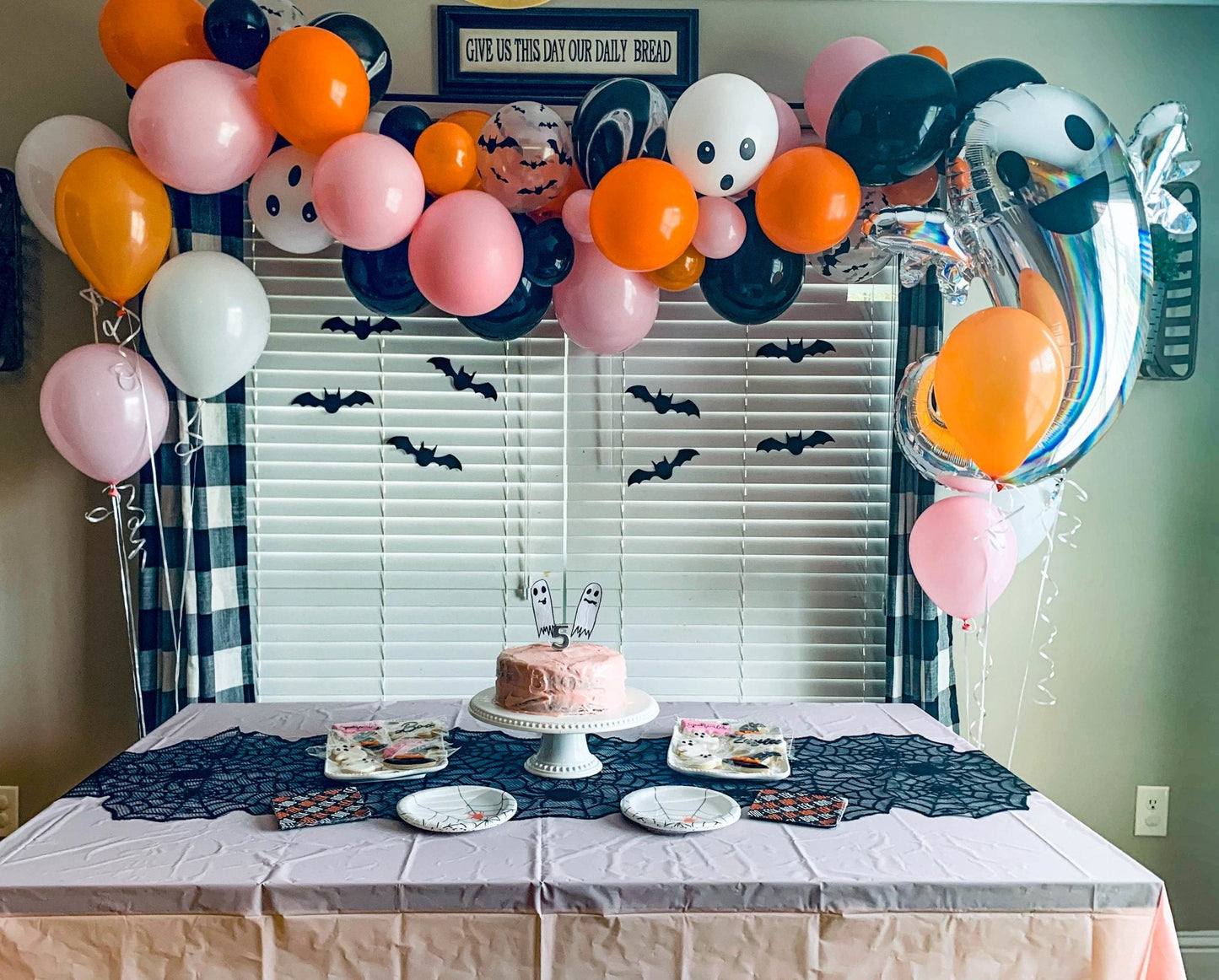 Pastel Pink & Black Halloween Balloon Garland Kit