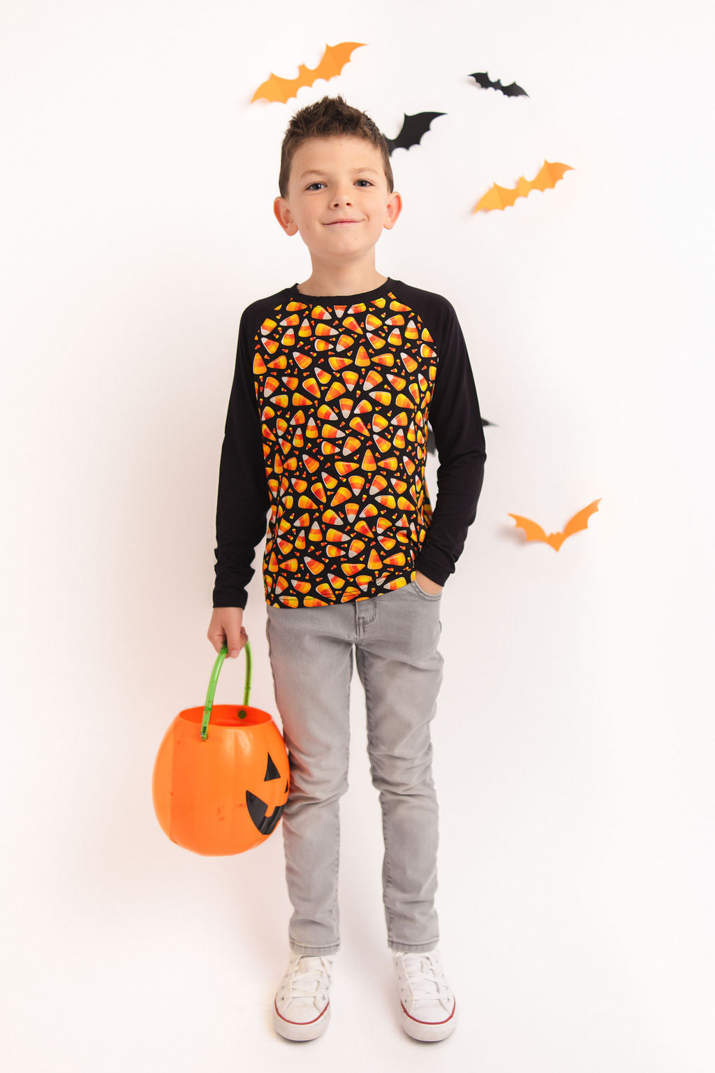 Halloween | Candy Corn | Bamboo Raglan Tee