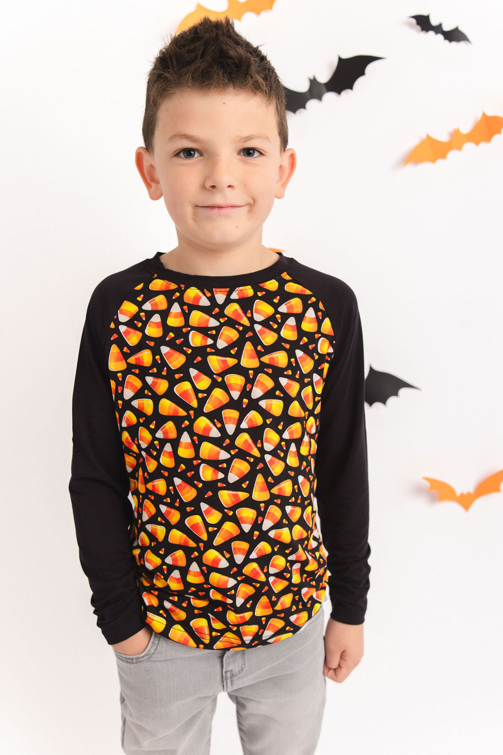 Halloween | Candy Corn | Bamboo Raglan Tee