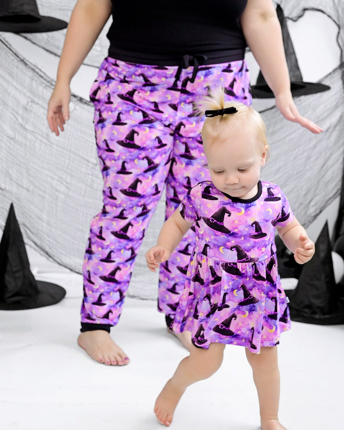 Halloween | Starry Witch Hats | Bamboo Baby Bodysuit Dress