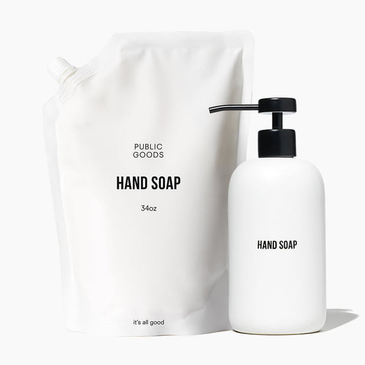 Stoneware Soap Dispenser + Hand Soap Refill