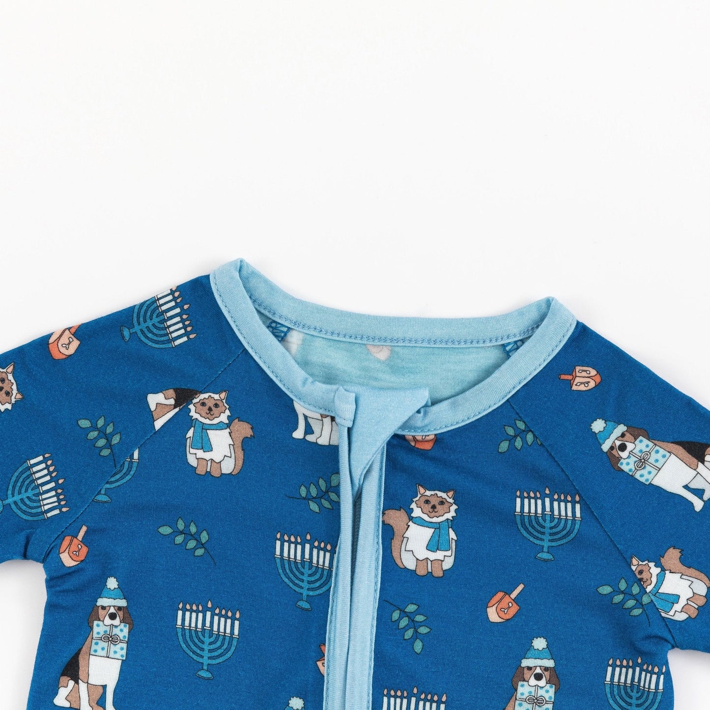 PREORDER - Hanukkah Pets (Convertible Zip Footies) - Blue