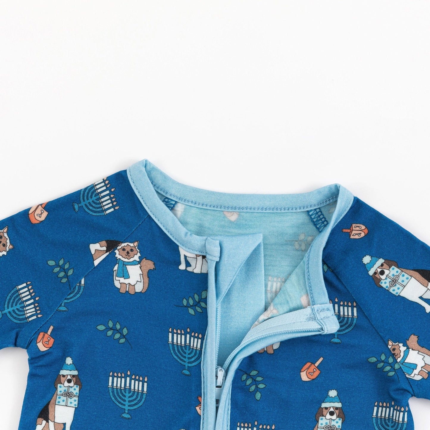PREORDER - Hanukkah Pets (Convertible Zip Footies) - Blue