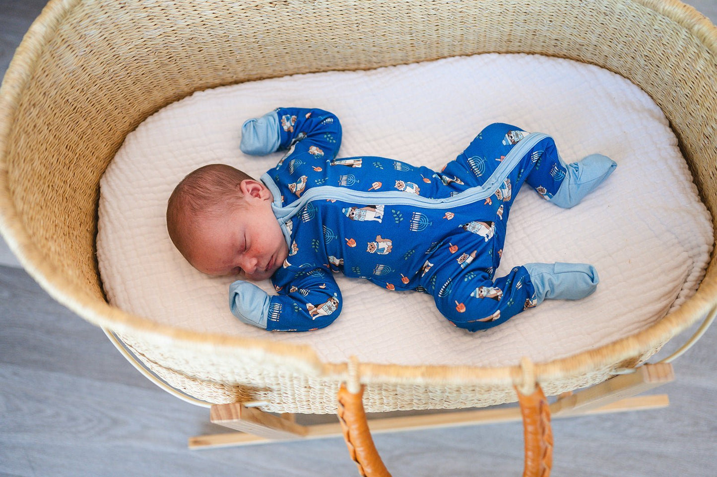 PREORDER - Hanukkah Pets (Convertible Zip Footies) - Blue