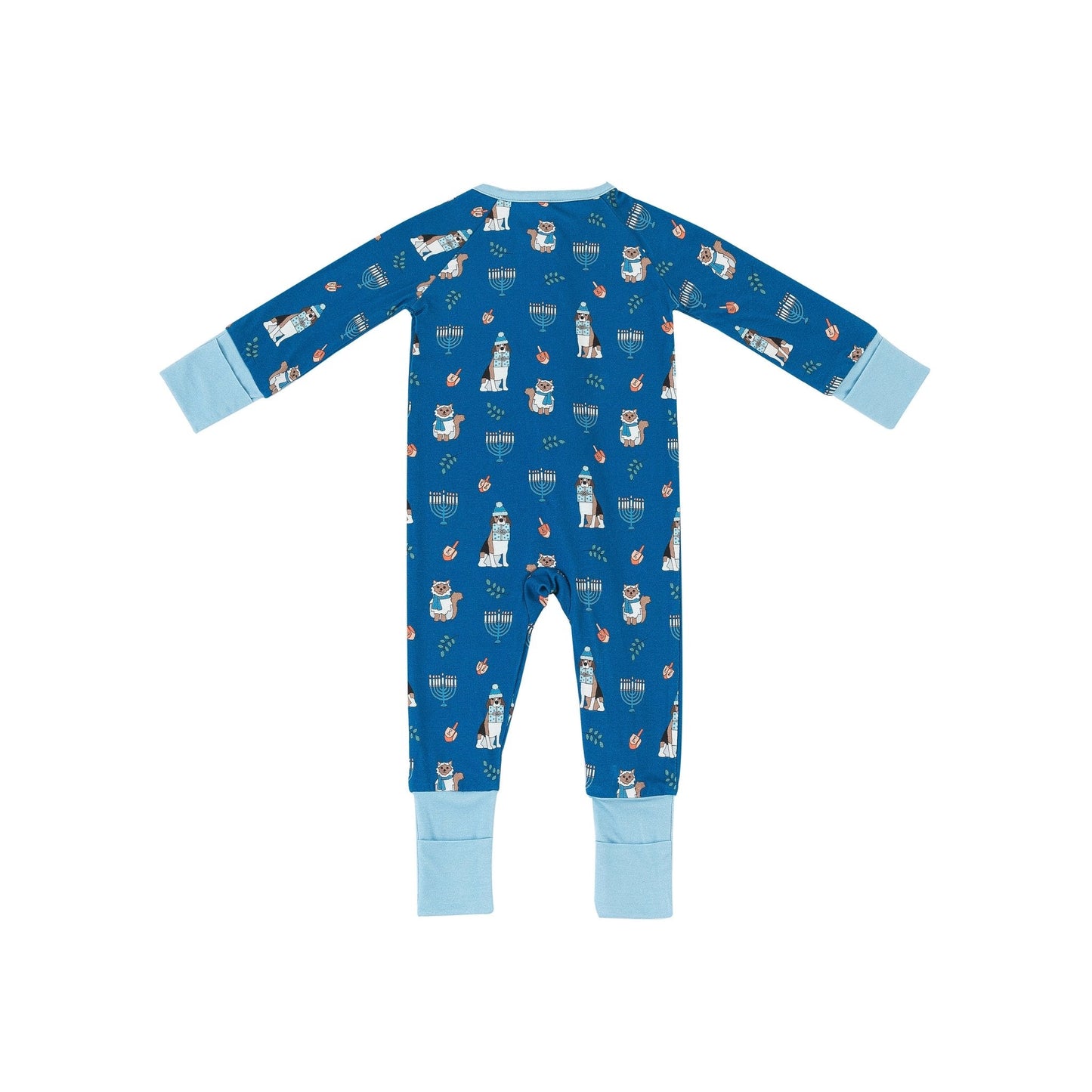 PREORDER - Hanukkah Pets (Convertible Zip Footies) - Blue