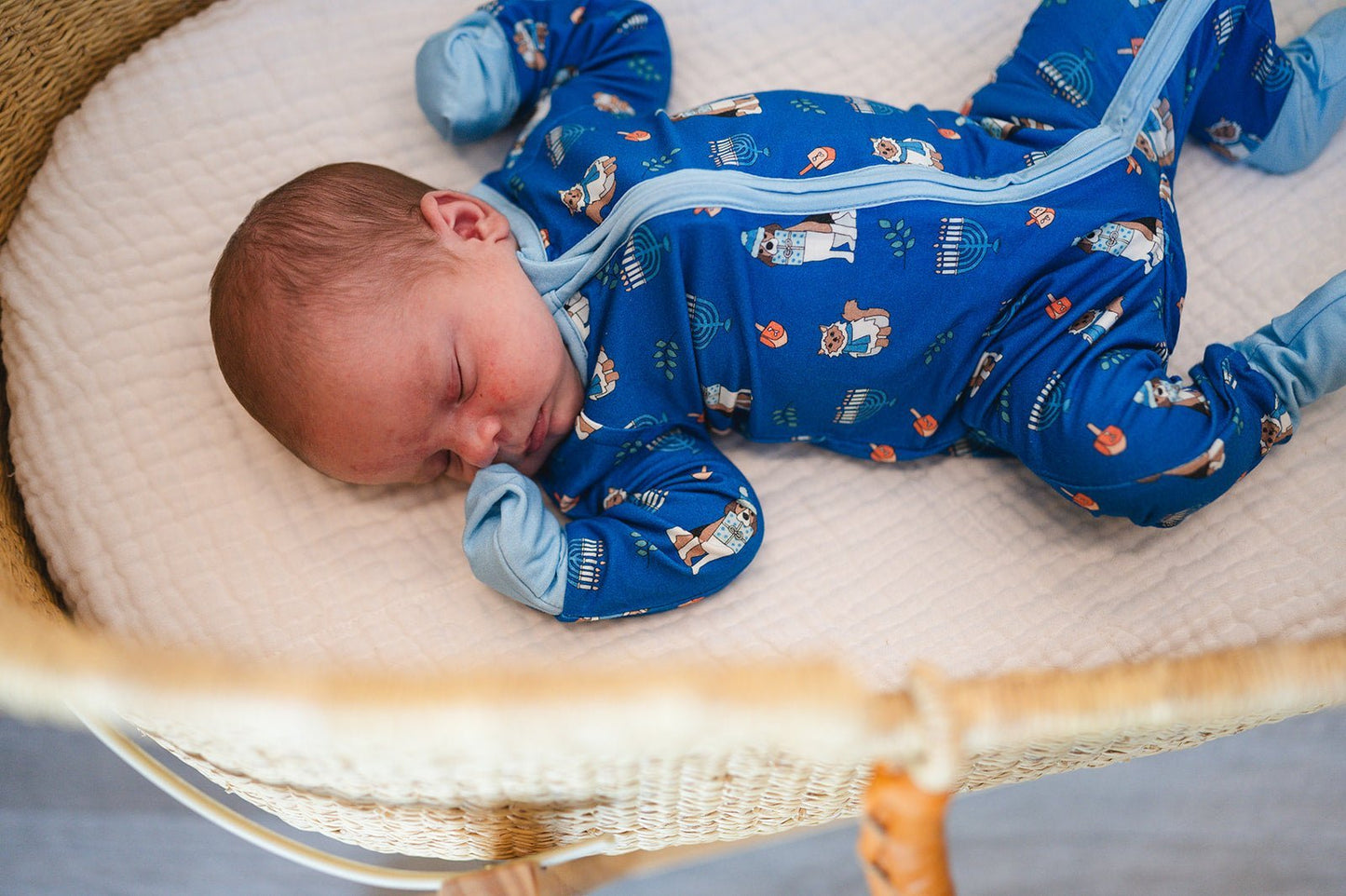 PREORDER - Hanukkah Pets (Convertible Zip Footies) - Blue