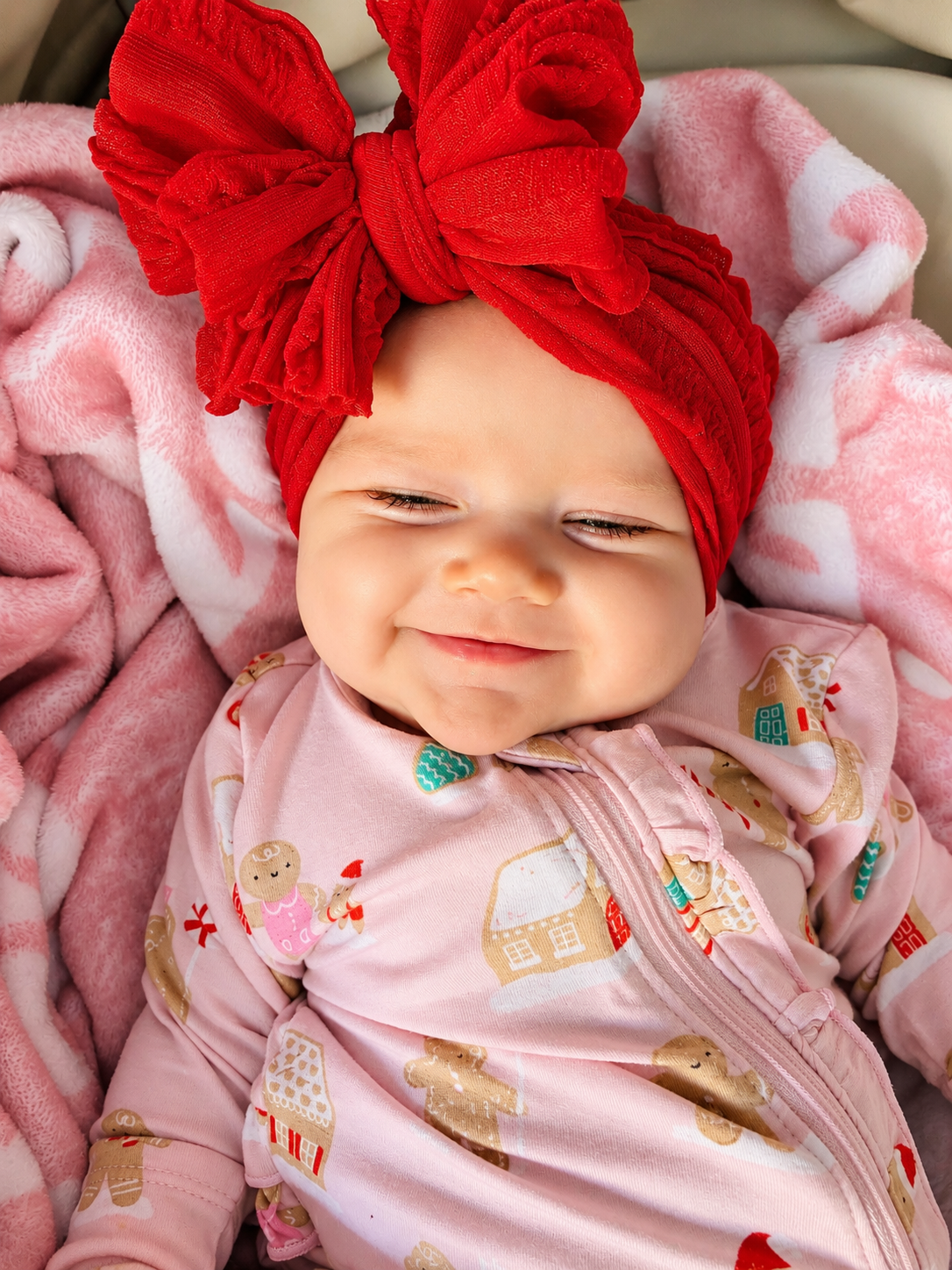 Ruffled Headband-Bright Red