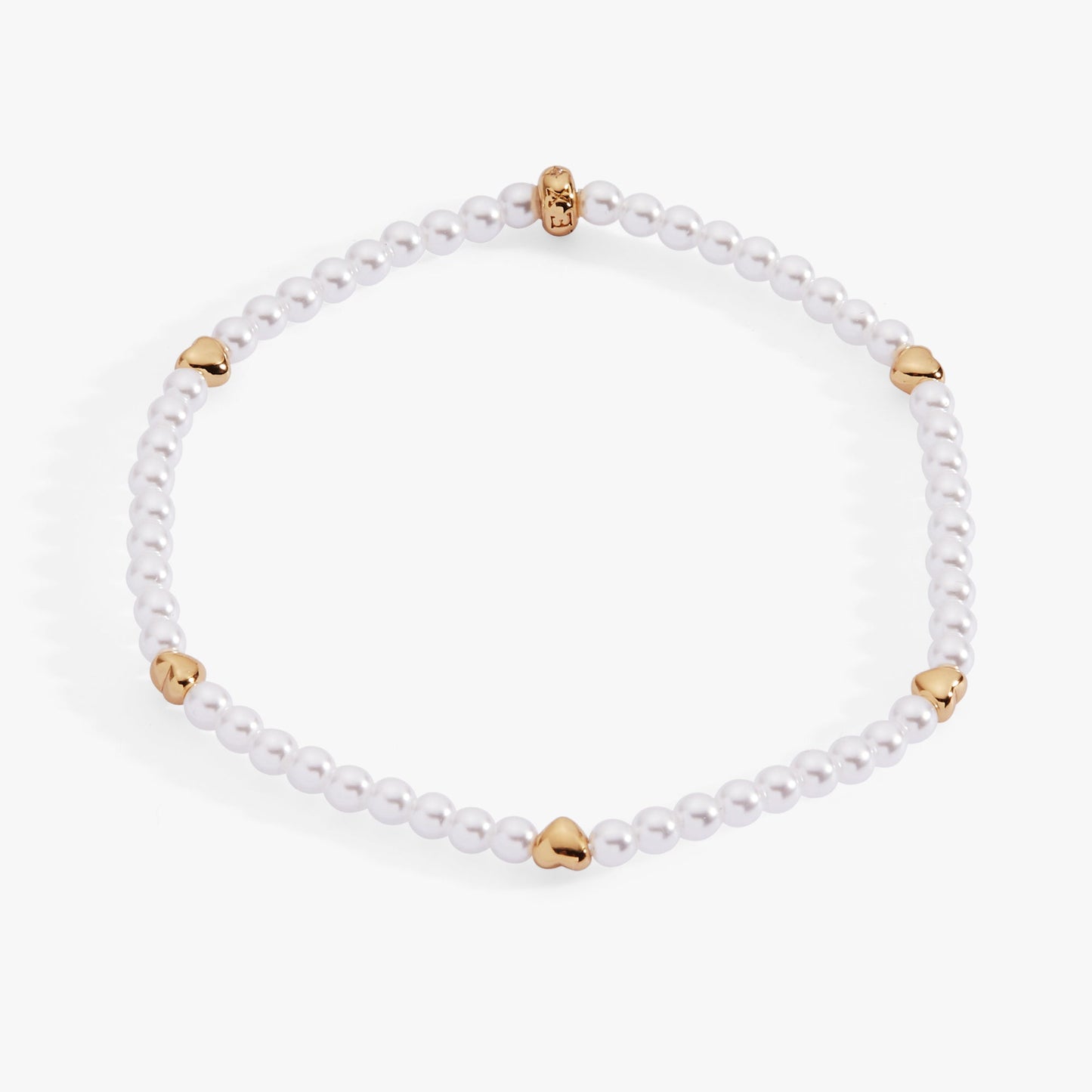 Heart and Pearl Stretch Bracelet