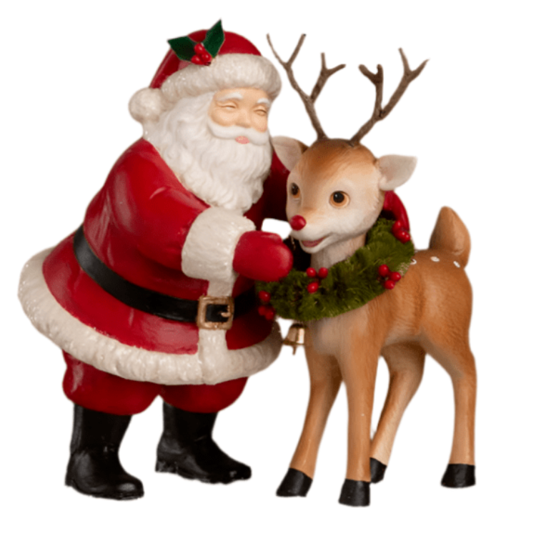 HO HO Santa with Rudolph by Bethany Lowe Designs