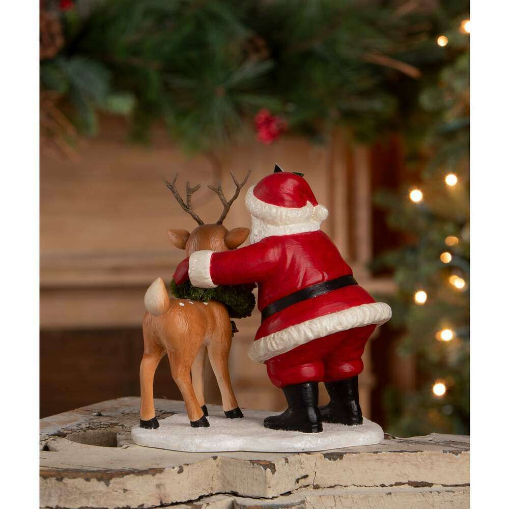 HO HO Santa with Rudolph by Bethany Lowe Designs