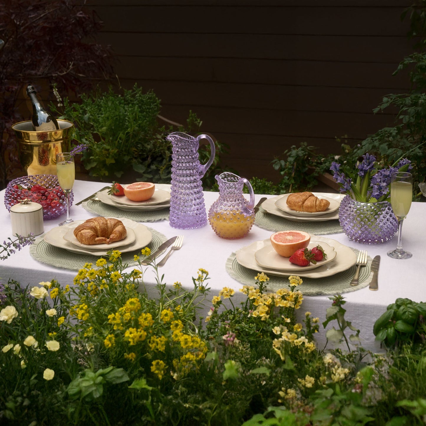 Hobnail Bowl - Large - Lilac Bloom