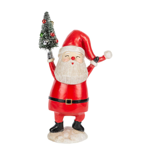 Holly Jolly Santa w/ Tree Figurine