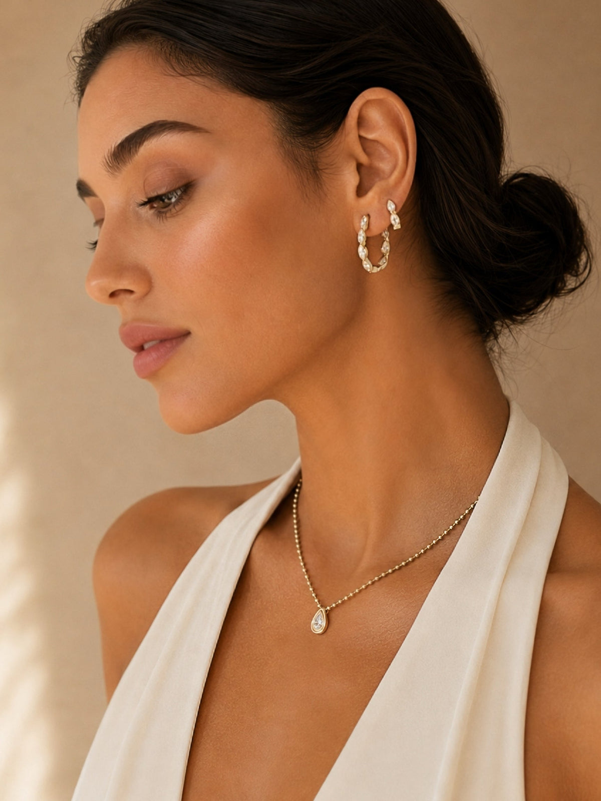 Large Marquise Hoops