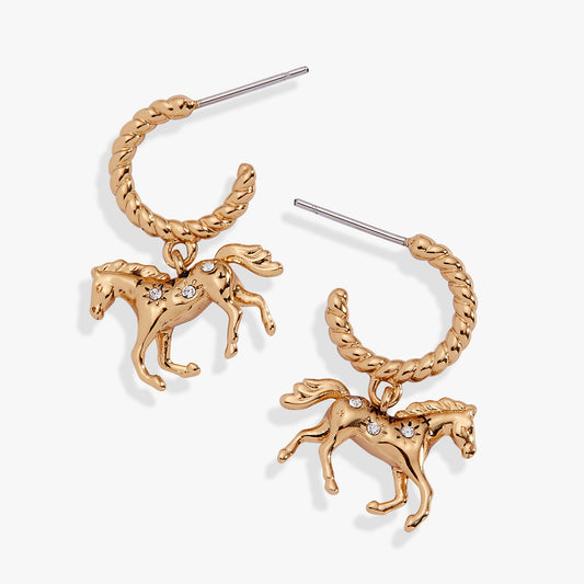 Horse Huggie Hoop Earrings