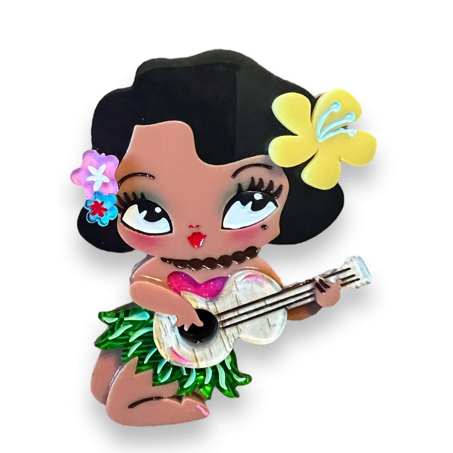 Hula Lula Tiki Girl Brooch by Miss Fluff x Lipstick & Chrome