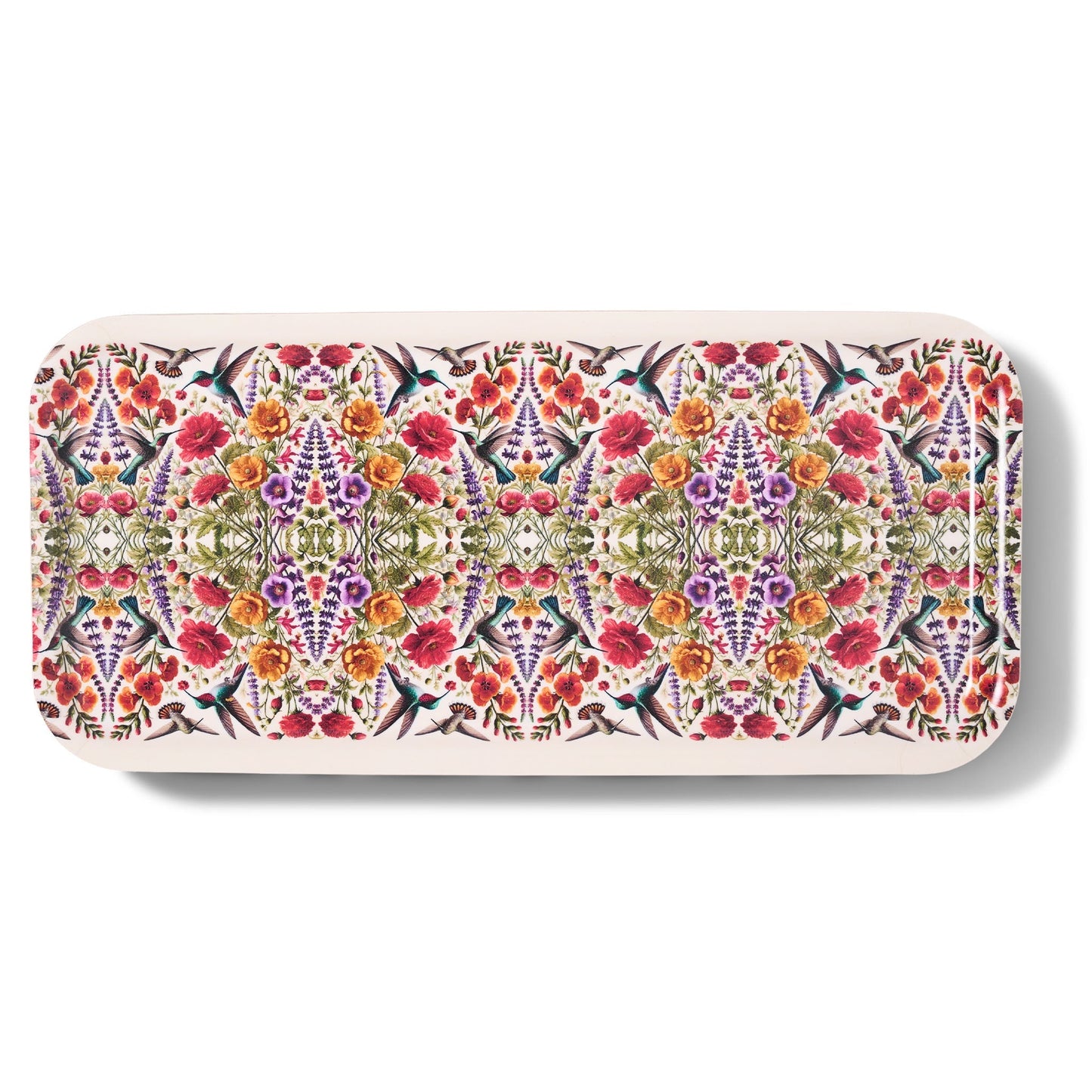 Hummingbirds Narrow Birchwood Small Decorative Tray