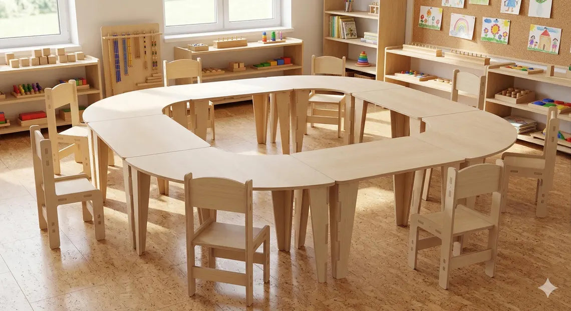 ASHTYN- U Shape Table with Set of 4 Chairs