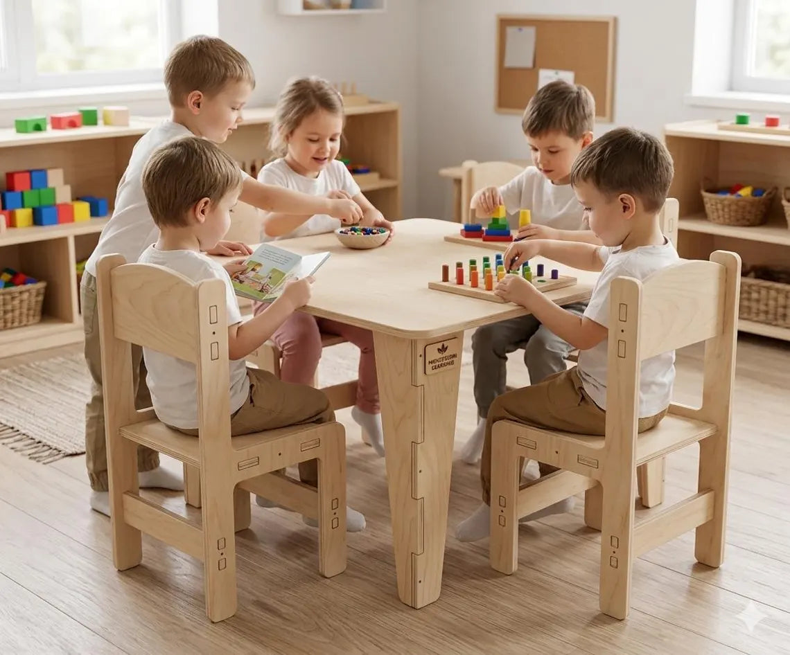 SCARLETT- Square Table with Set of 4 Chairs