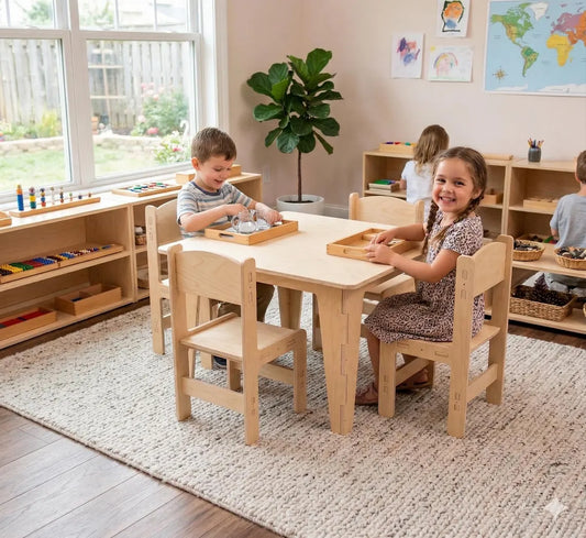 SCARLETT- Square Table with Set of 4 Chairs