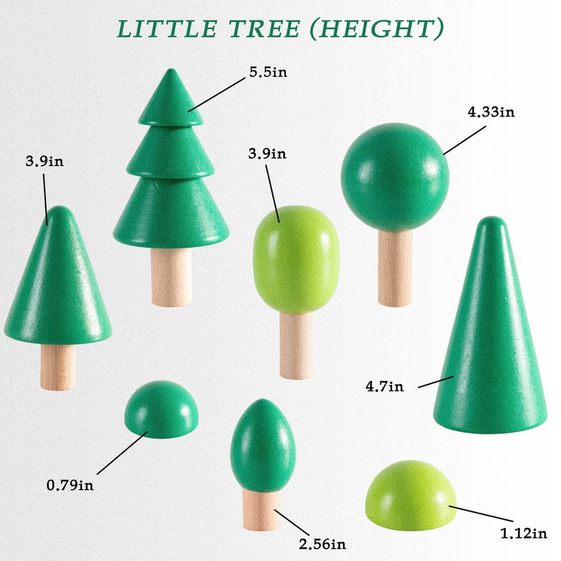 **Pre-order (Ships in 1-2 Weeks)**8 Pcs Wooden Trees Toy Set