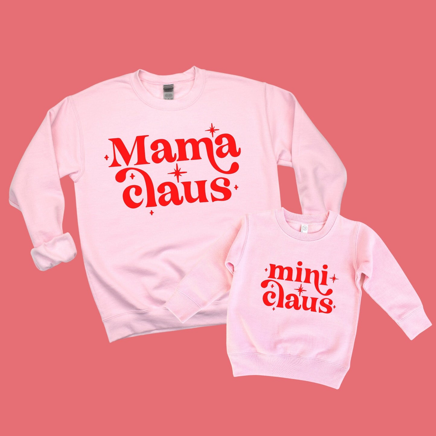 Mama Claus and Mini Claus Christmas Sweatshirt Set