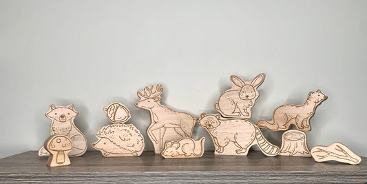 Woodland Creatures Animals Pretend Play Set